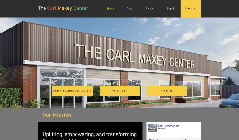 Carl Maxey website mockup